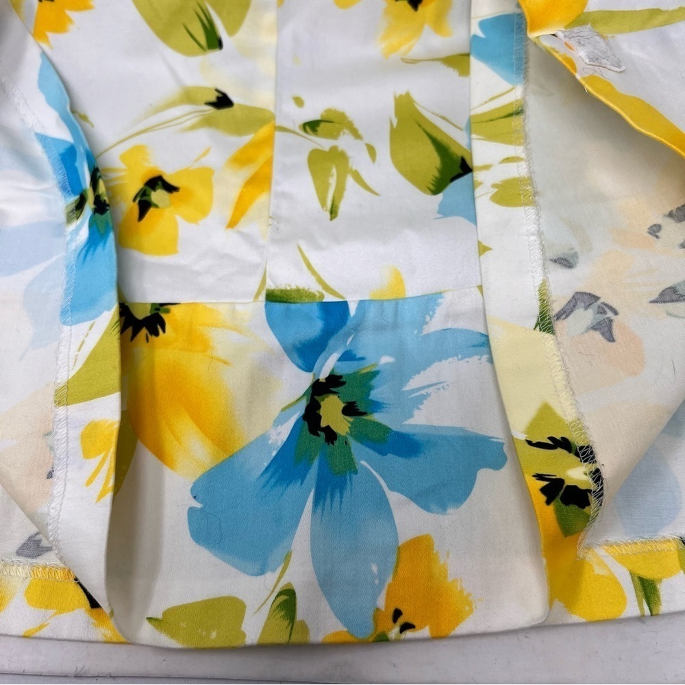 Lauren Ralph Lauren Yellow Floral Print Sleeveless Dress Sz 8 V Neck Knee Length - Picture 14 of 15